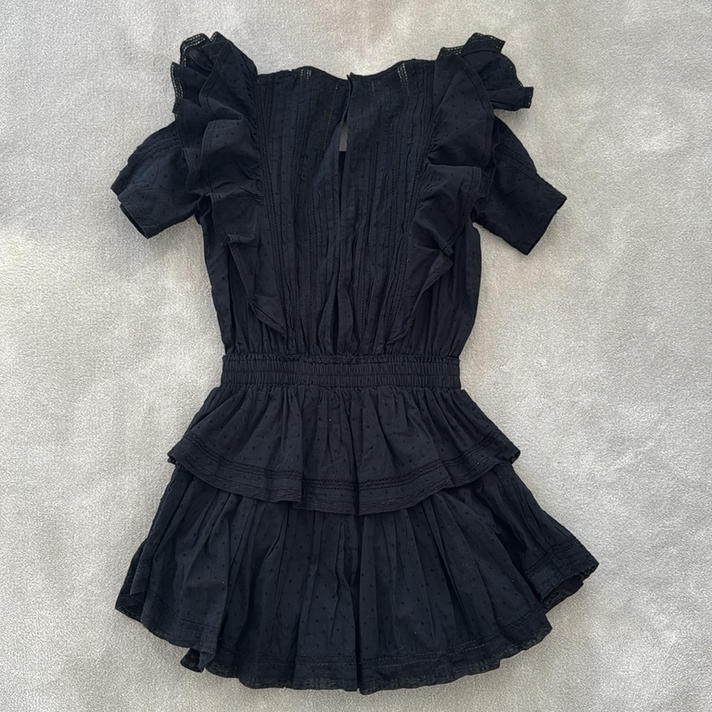 LoveShackFancy Black Ruffled Dress, size S - Picture 4 of 5